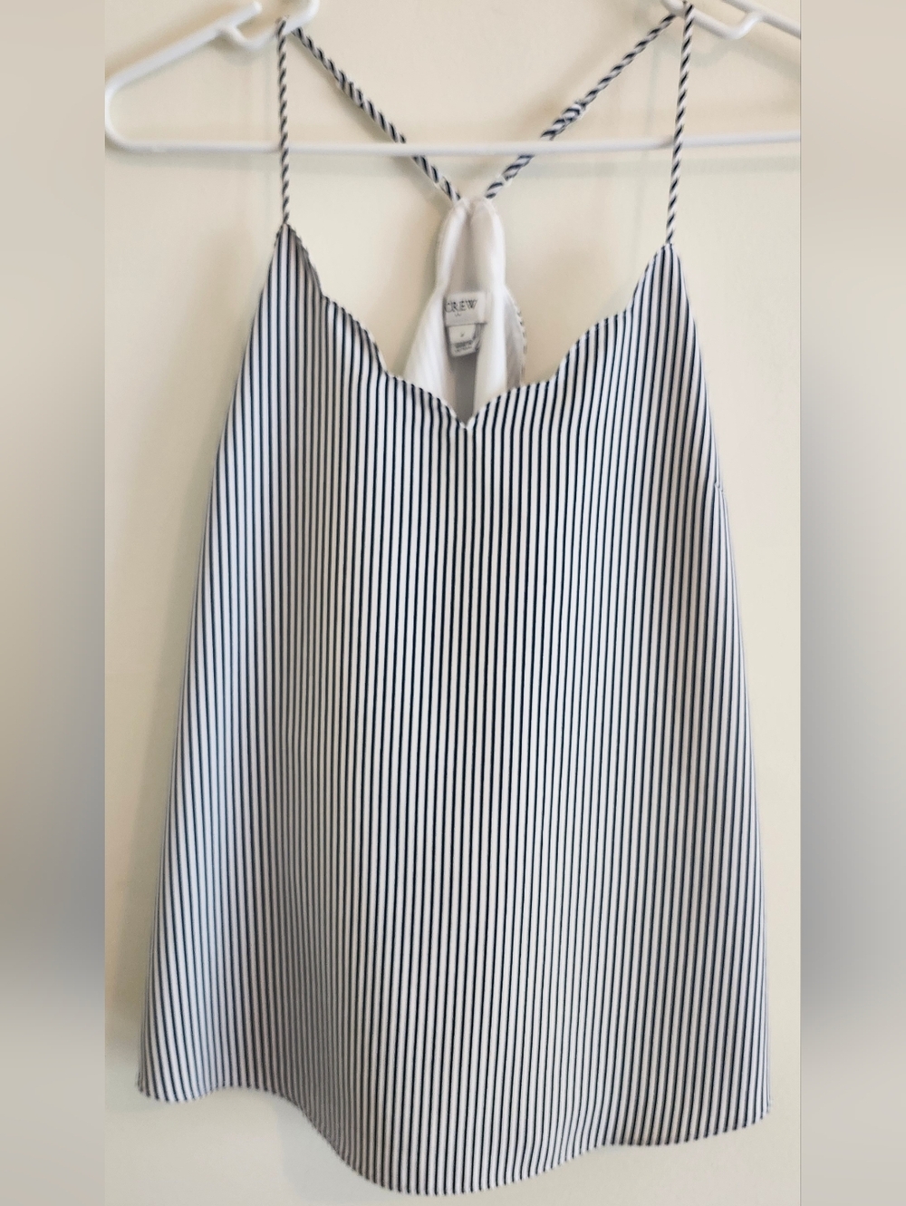J.Crew Navy and White Pinstripe Slip Dress